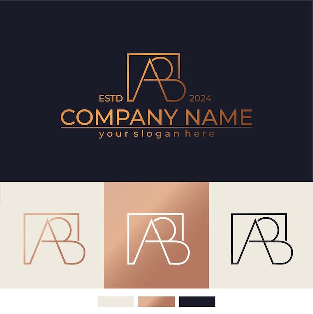 Vector ab logo letter ab logo design letter ab luxurious letter logo template elements personal monogram