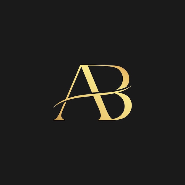 Vector ab luxury logo design for your brand