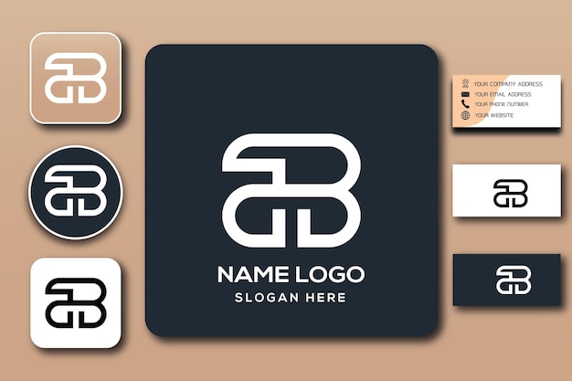 ab monogram logo template