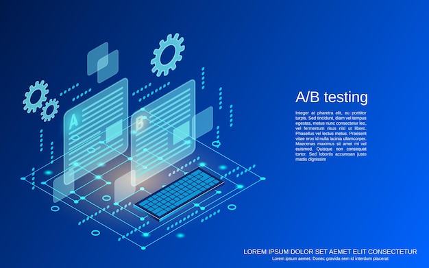 AB testing 3d isometric vector concept illustration