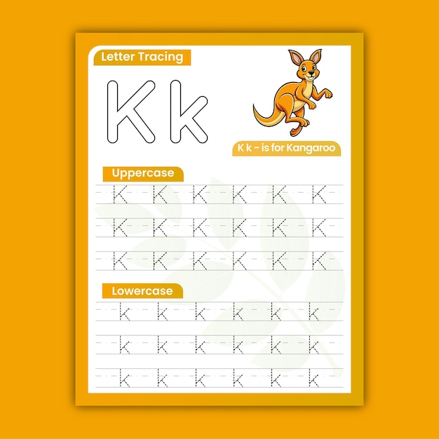 Vector abc letter tracing worksheets for kids