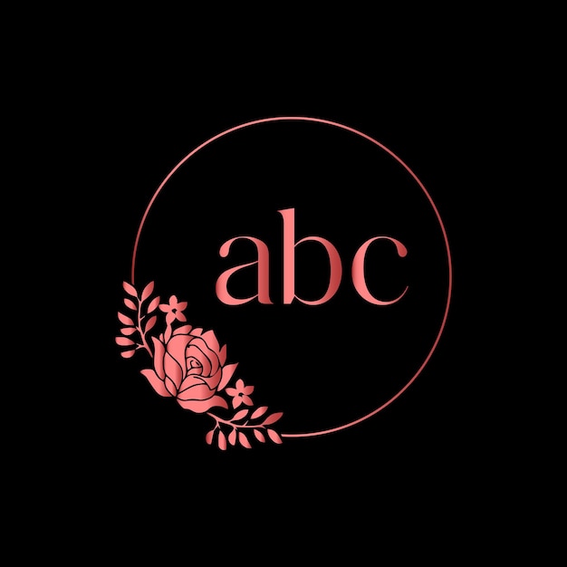 ABC Monogram logotype for celebration event, wedding, greeting card, invitation Vector Template