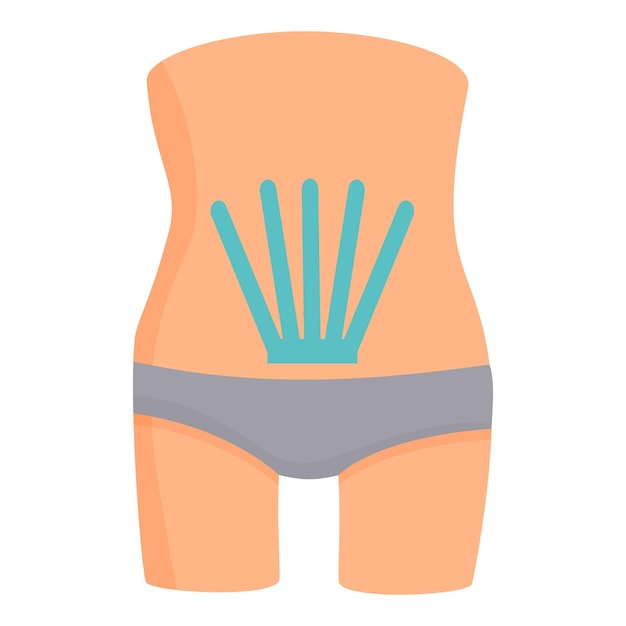 Abdomen kinesio tape icon cartoon vector Pain health