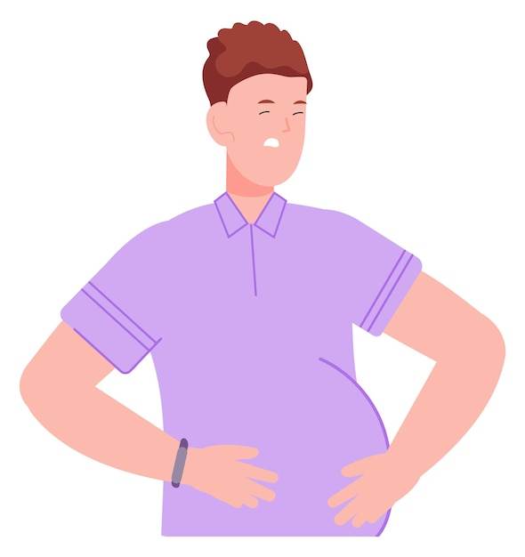 Abdominal bloating symptom Person with stomach pain