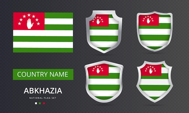 Abkhazia national flag map location element design