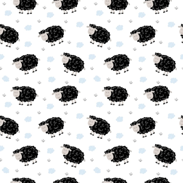 Absract patternlamb Animal print vector illustrations