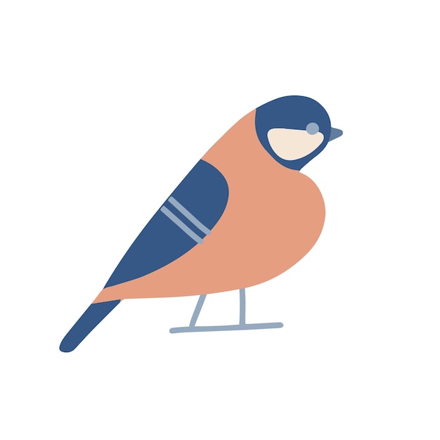 Abstarct titmouse bird  freehand isolated element vector flat illustration only  colors  easy to rec...