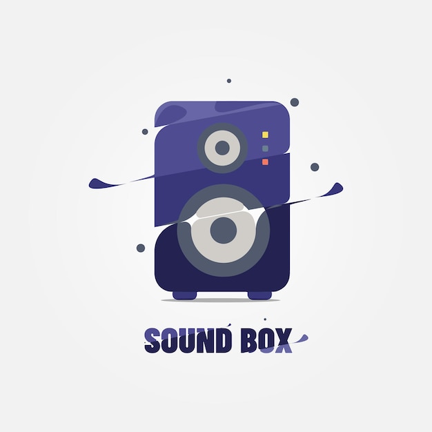 Abstrac Sound box vector logo flat illustration premium vector