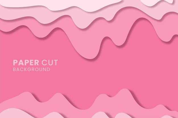 Abstrack Slime Pink Color Paper Cut Background Premium Vector