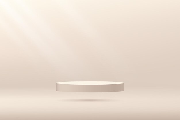 abstract 3d beige color pedestal podium floating on air beige color minimal wall scene