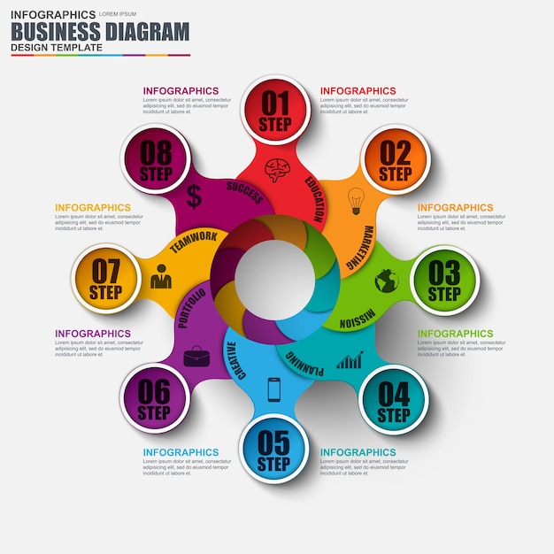 Abstract 3D business diagram Infographic. Can be used for workflow layout.