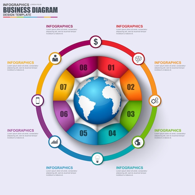 Abstract 3D business marketing Infographic. Can be used for workflow layout, data visualiz