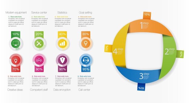 Abstract 3D color  Paper Infographics