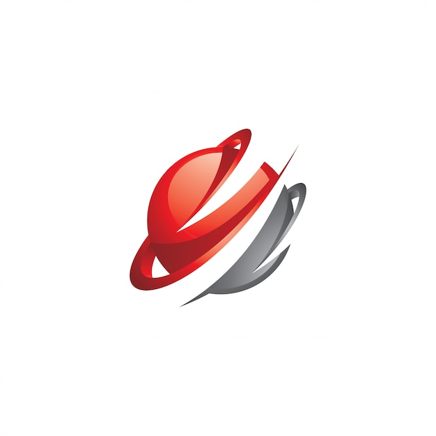 Abstract 3D colorful red sphere logo