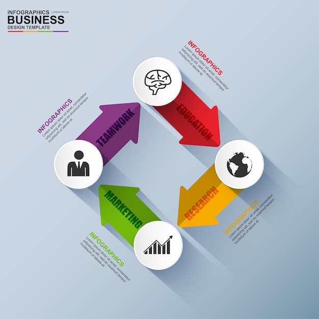 Abstract 3D digital business arrow Infographic