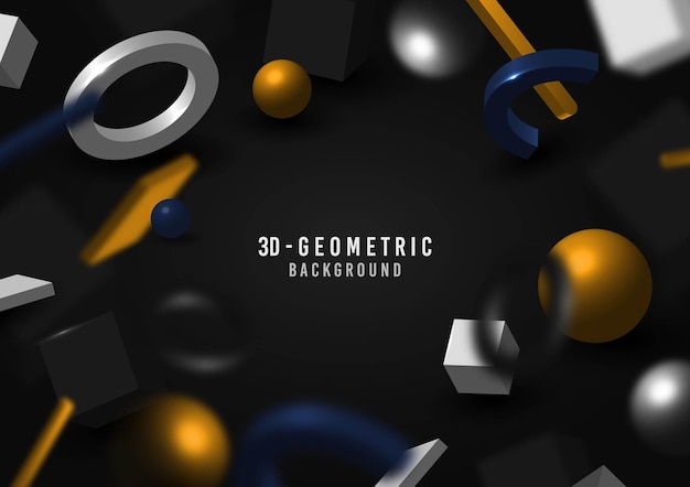 Abstract 3D geometric shape pattern decorative template