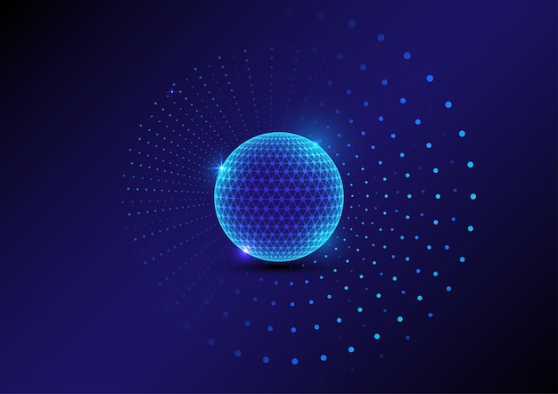 Vector abstract 3d hexagon sphere technology futuristic innovation vector background