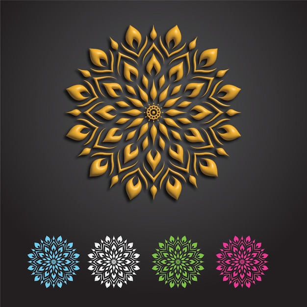 Abstract 3D Mandala Design vector