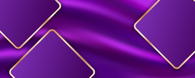 Abstract 3d violet background with golden lines