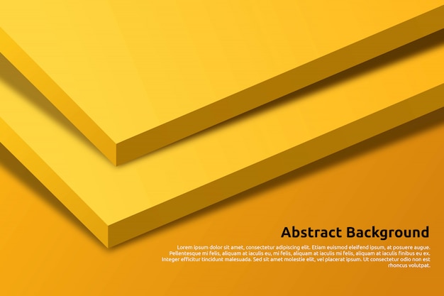 Vector abstract 3d yellow shape background