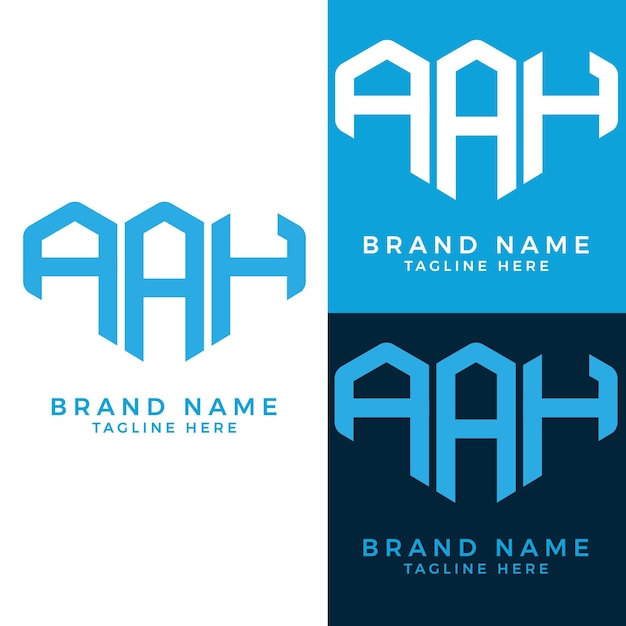 Abstract AAH letter logo set design.