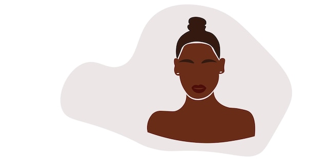 Abstract African woman in elegant line art style vector