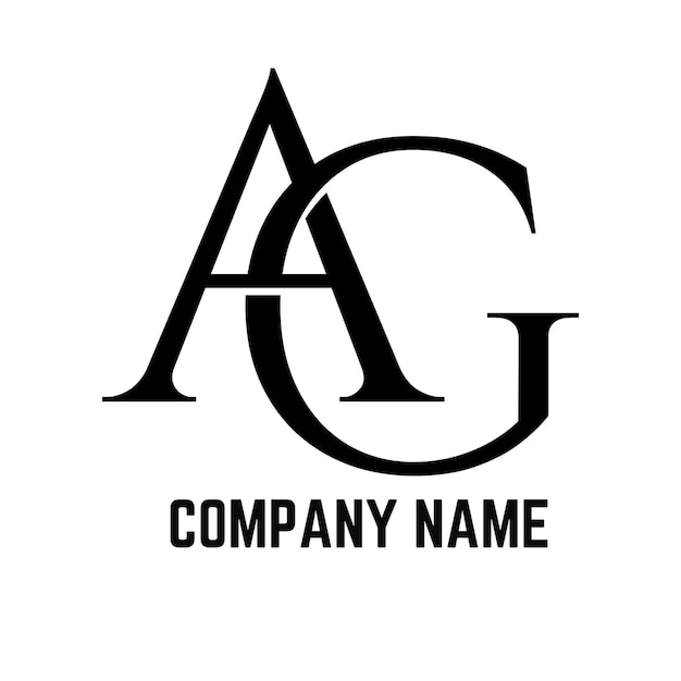 Abstract AG letters logo monogram with white background