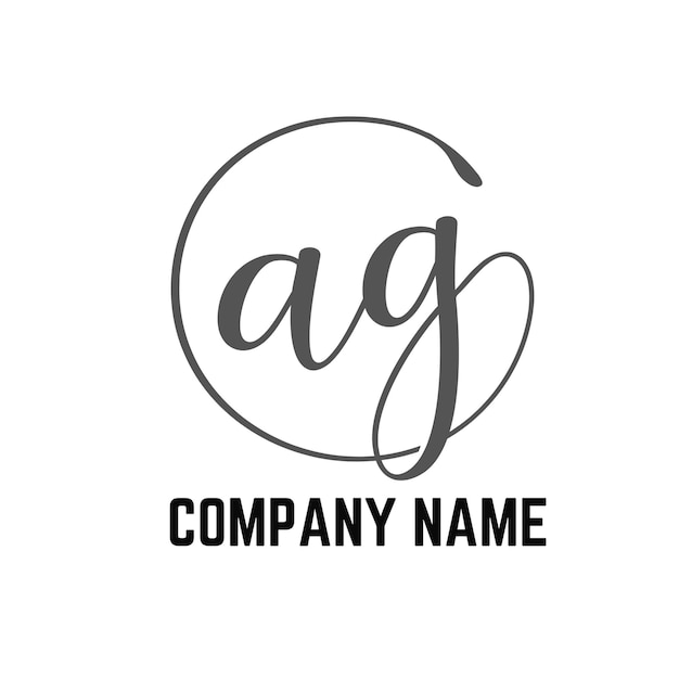 Vector abstract ag letters logo monogram with white background