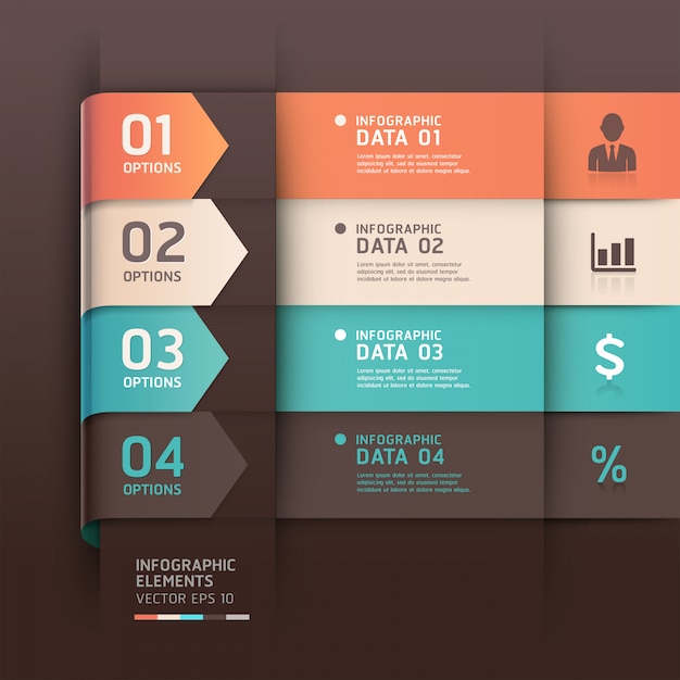 Abstract arrow infographics template can be used for workflow layout, diagram, number options, step up options, web design