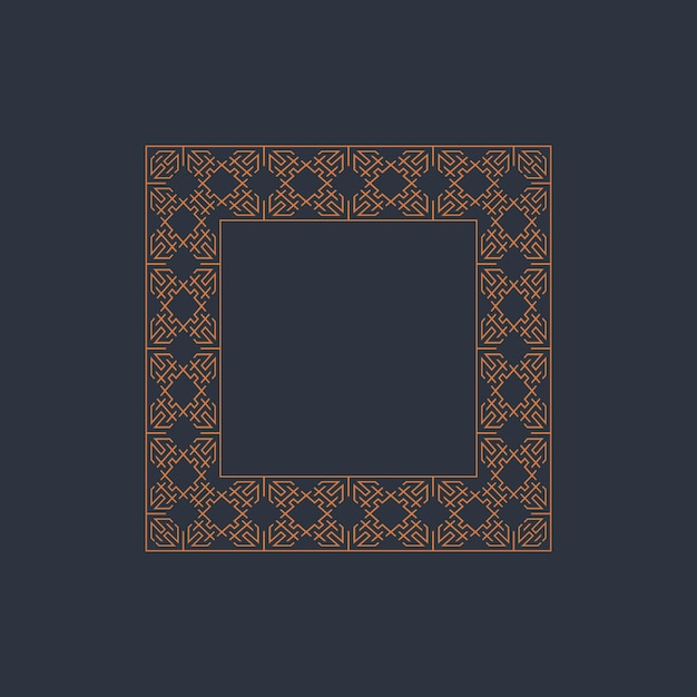 Vector abstract art decorative square ornamental pattern frame