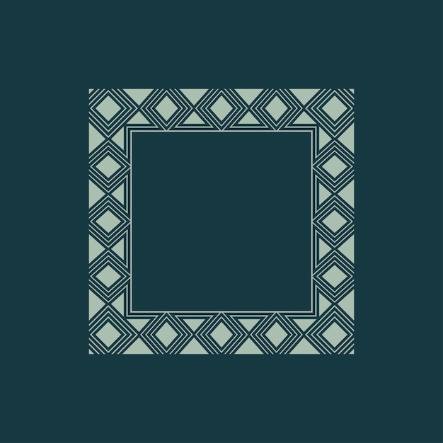 Vector abstract art decorative square ornamental pattern frame