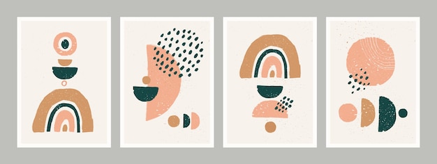 Abstract art minimalist posters set