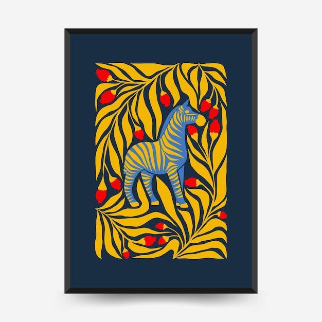 Abstract art posters template. Modern trendy Matisse minimal style.