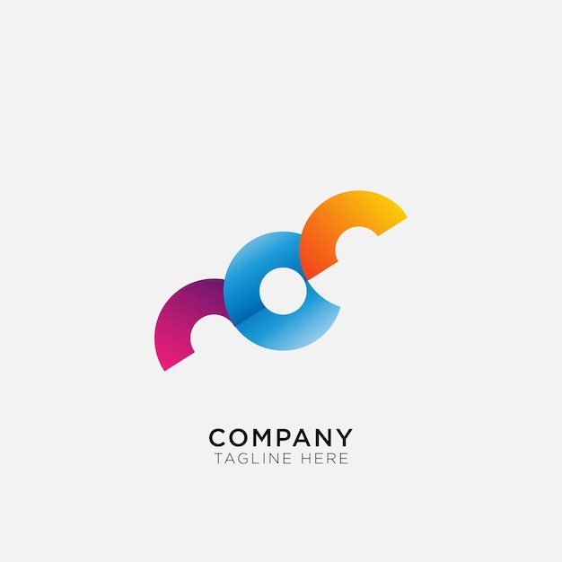 Abstract attractive circle mix logo with color gradation