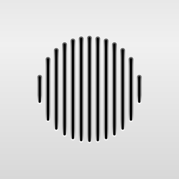 Abstract audio speaker template dynamic with perforated grill pattern