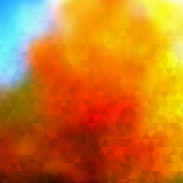 Abstract autumn background of small triangles in orange colors