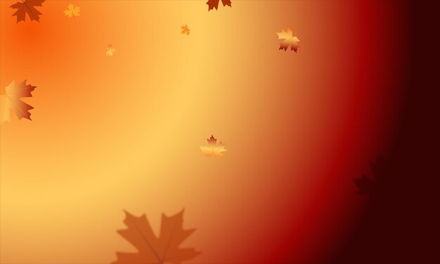 Abstract autumn background with leaves Gradient Hand drawn illustration Isolated on white background