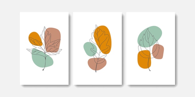 abstract autumn leaves cover poster collection