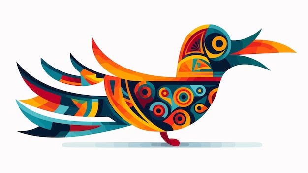 Vector abstract aztec or mayan inspired bird art