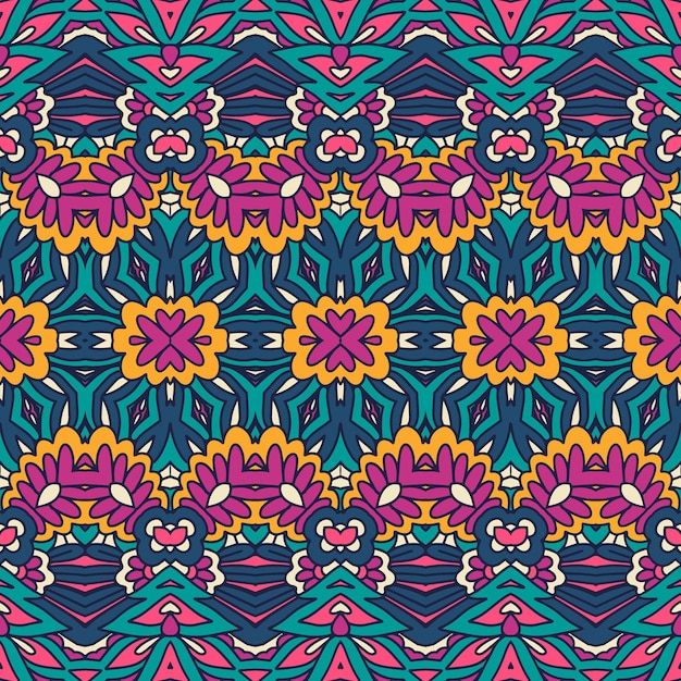 Abstract aztec style seamless pattern Geometric festive colorful grunge ethnic tribal surface design