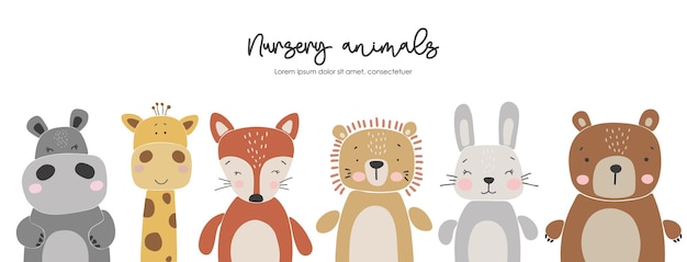 Abstract baby animals set