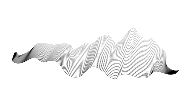 Abstract backdrop with monochrome wave gradient lines on white background Modern technology background wave design Vector illustration