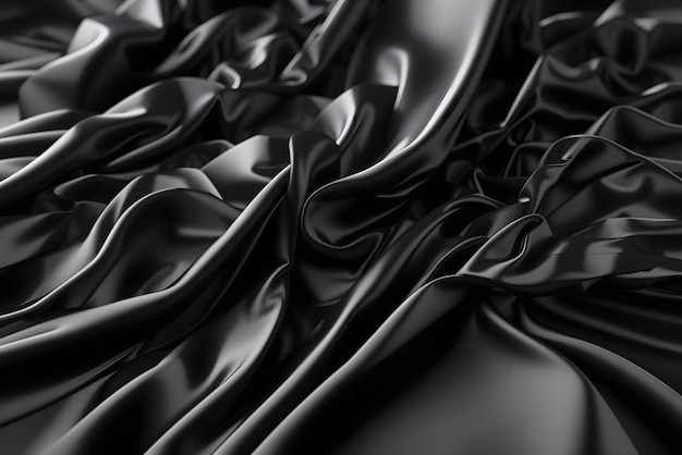 Vector abstract background in black draped fabric