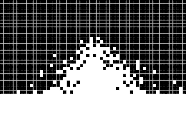 Abstract background black and white pixel pattern 2D pattern style copy space below