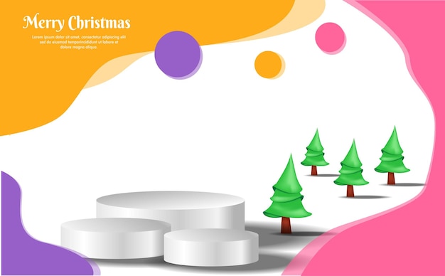 Abstract background christmas banner with product display