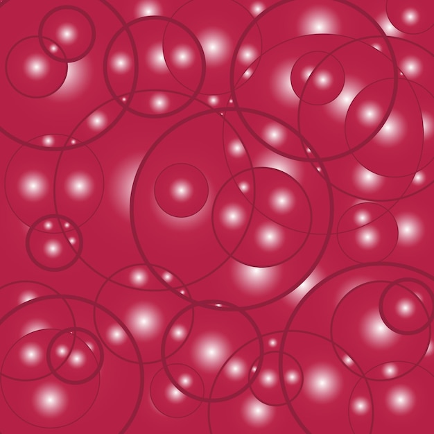 Abstract background of circles and bubbles in a shade of viva magenta Vector pattern