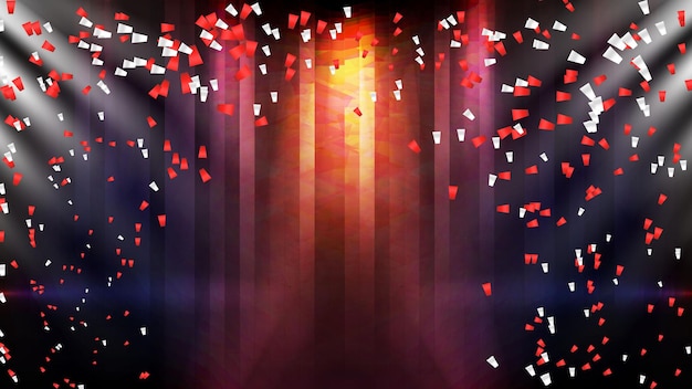 Abstract background of confetti and spotlight celebration