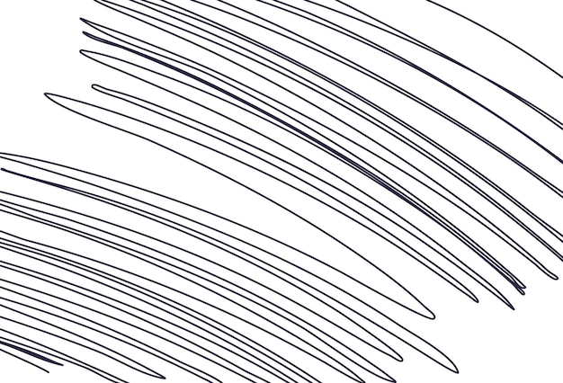 Abstract background of curved hand drawn lines Pencil scribble vector set Childish drawing