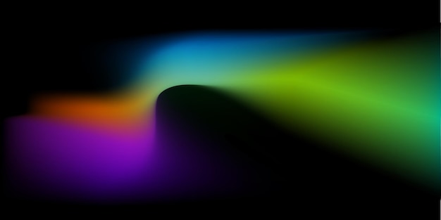 Abstract background dark design horizontal template rainbow color on black