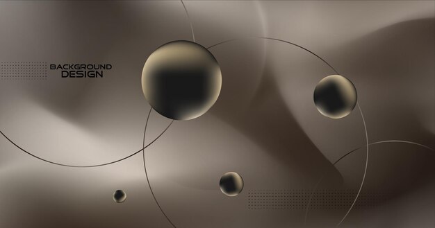 Vector abstract background design with modern metal style color and dynamic lines and ball